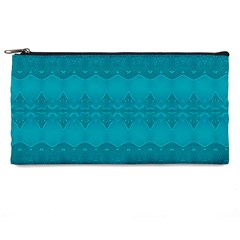 Boho Teal Pattern Pencil Case by SpinnyChairDesigns