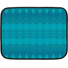 Boho Teal Pattern Double Sided Fleece Blanket (mini)  by SpinnyChairDesigns