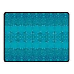 Boho Teal Pattern Fleece Blanket (small) by SpinnyChairDesigns