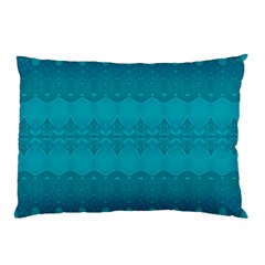 Boho Teal Pattern Pillow Case (two Sides) by SpinnyChairDesigns