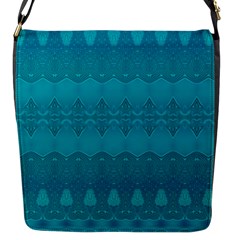 Boho Teal Pattern Flap Closure Messenger Bag (s) by SpinnyChairDesigns