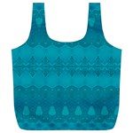 Boho Teal Pattern Full Print Recycle Bag (XL) Front