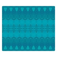 Boho Teal Pattern Double Sided Flano Blanket (small)  by SpinnyChairDesigns