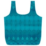 Boho Teal Pattern Full Print Recycle Bag (XXXL) Back