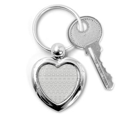 Boho White Wedding Lace Pattern Key Chain (heart) by SpinnyChairDesigns