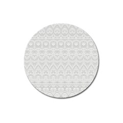 Boho White Wedding Lace Pattern Magnet 3  (round) by SpinnyChairDesigns