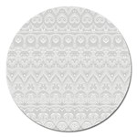 Boho White Wedding Lace Pattern Magnet 5  (Round) Front