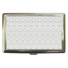 Boho White Wedding Lace Pattern Cigarette Money Case by SpinnyChairDesigns