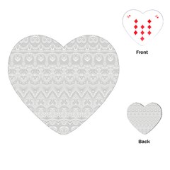 Boho White Wedding Lace Pattern Playing Cards Single Design (heart) by SpinnyChairDesigns