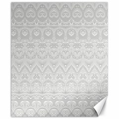 Boho White Wedding Lace Pattern Canvas 8  X 10  by SpinnyChairDesigns