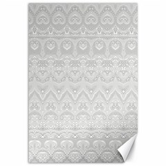 Boho White Wedding Lace Pattern Canvas 12  X 18  by SpinnyChairDesigns