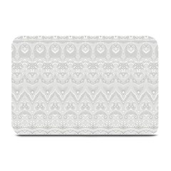 Boho White Wedding Lace Pattern Plate Mats by SpinnyChairDesigns