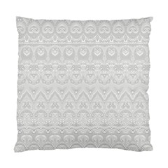 Boho White Wedding Lace Pattern Standard Cushion Case (one Side) by SpinnyChairDesigns