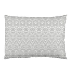 Boho White Wedding Lace Pattern Pillow Case by SpinnyChairDesigns