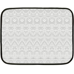 Boho White Wedding Lace Pattern Double Sided Fleece Blanket (mini)  by SpinnyChairDesigns