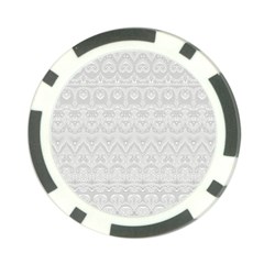 Boho White Wedding Lace Pattern Poker Chip Card Guard (10 Pack) by SpinnyChairDesigns