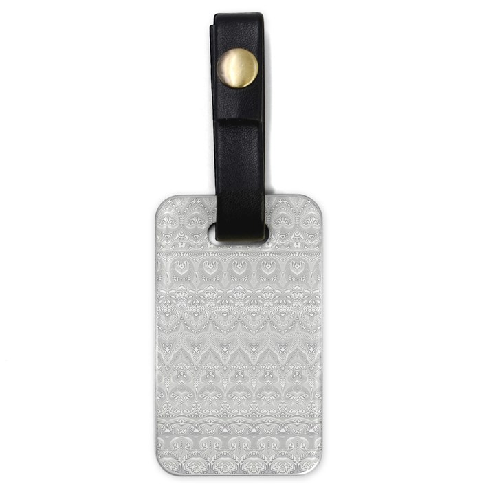 Boho White Wedding Lace Pattern Luggage Tag (one side)