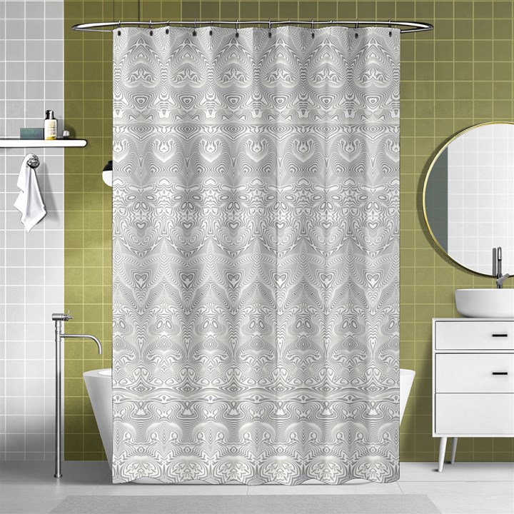 Boho White Wedding Lace Pattern Shower Curtain 48  x 72  (Small) 