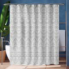 Boho White Wedding Lace Pattern Shower Curtain 60  X 72  (medium)  by SpinnyChairDesigns