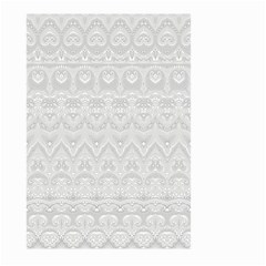 Boho White Wedding Lace Pattern Large Garden Flag (two Sides) by SpinnyChairDesigns