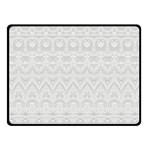 Boho White Wedding Lace Pattern Double Sided Fleece Blanket (Small)  45 x34  Blanket Front