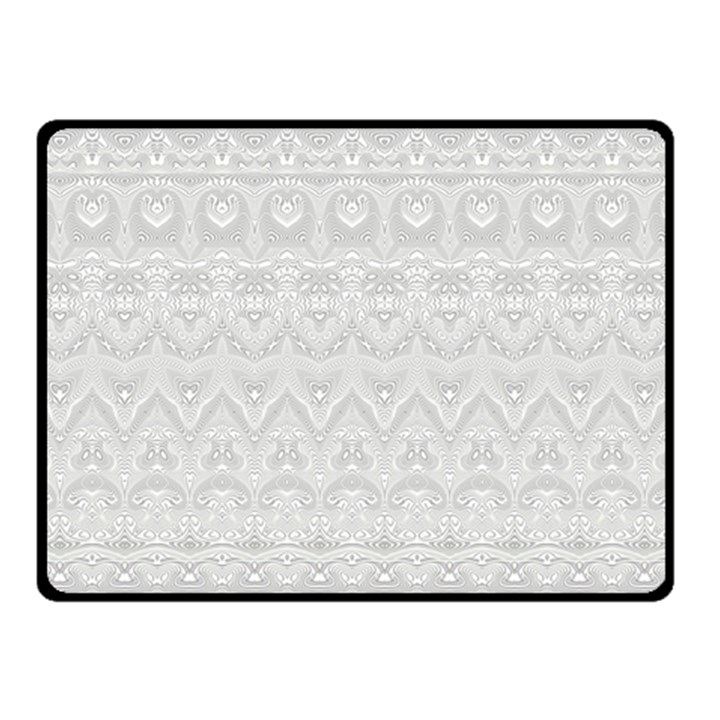 Boho White Wedding Lace Pattern Double Sided Fleece Blanket (Small) 