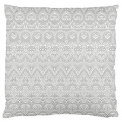 Boho White Wedding Lace Pattern Standard Flano Cushion Case (two Sides) by SpinnyChairDesigns