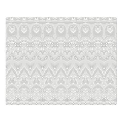 Boho White Wedding Lace Pattern Double Sided Flano Blanket (large)  by SpinnyChairDesigns