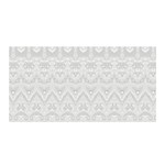 Boho White Wedding Lace Pattern Satin Wrap Front