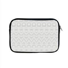 Boho White Wedding Lace Pattern Apple Macbook Pro 15  Zipper Case by SpinnyChairDesigns