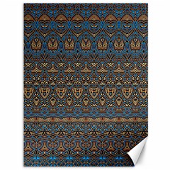 Boho Blue Gold Pattern Canvas 36  X 48  by SpinnyChairDesigns