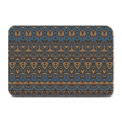 Boho Blue Gold Pattern Plate Mats by SpinnyChairDesigns