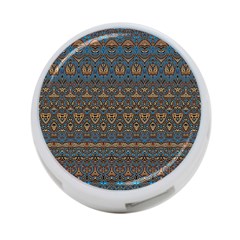 Boho Blue Gold Pattern 4-port Usb Hub (one Side) by SpinnyChairDesigns