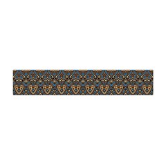 Boho Blue Gold Pattern Flano Scarf (mini) by SpinnyChairDesigns