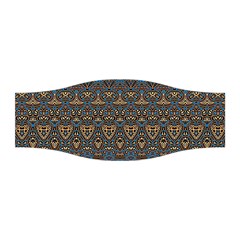 Boho Blue Gold Pattern Stretchable Headband by SpinnyChairDesigns