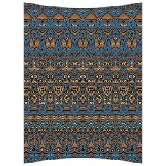 Boho Blue Gold Pattern Back Support Cushion by SpinnyChairDesigns