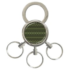 Boho Sage Green Black 3-ring Key Chain by SpinnyChairDesigns