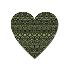 Boho Sage Green Black Heart Magnet