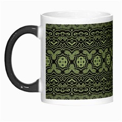 Boho Sage Green Black Morph Mugs by SpinnyChairDesigns