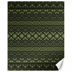 Boho Sage Green Black Canvas 16  X 20  by SpinnyChairDesigns