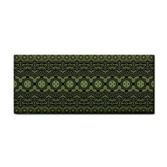 Boho Sage Green Black Hand Towel by SpinnyChairDesigns