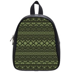 Boho Sage Green Black School Bag (small) by SpinnyChairDesigns