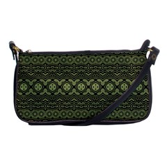 Boho Sage Green Black Shoulder Clutch Bag by SpinnyChairDesigns