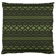 Boho Sage Green Black Large Cushion Case (one Side) by SpinnyChairDesigns