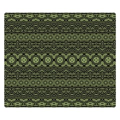 Boho Sage Green Black Double Sided Flano Blanket (small)  by SpinnyChairDesigns