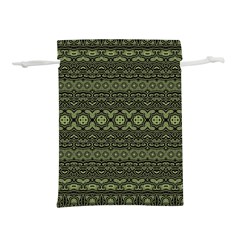 Boho Sage Green Black Lightweight Drawstring Pouch (l) by SpinnyChairDesigns