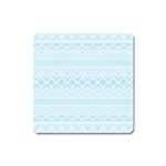 Boho Baby Blue Pattern Square Magnet Front