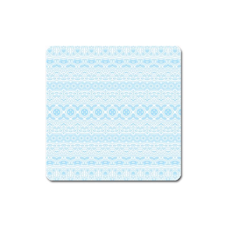 Boho Baby Blue Pattern Square Magnet