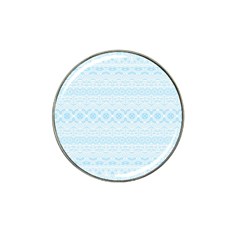 Boho Baby Blue Pattern Hat Clip Ball Marker by SpinnyChairDesigns