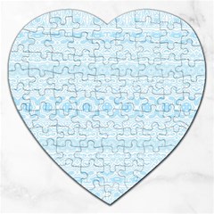 Boho Baby Blue Pattern Jigsaw Puzzle (heart) by SpinnyChairDesigns